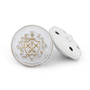 Black Embossed Zinc Alloy Brass Flower Shank Buttons--YL-ACC0013