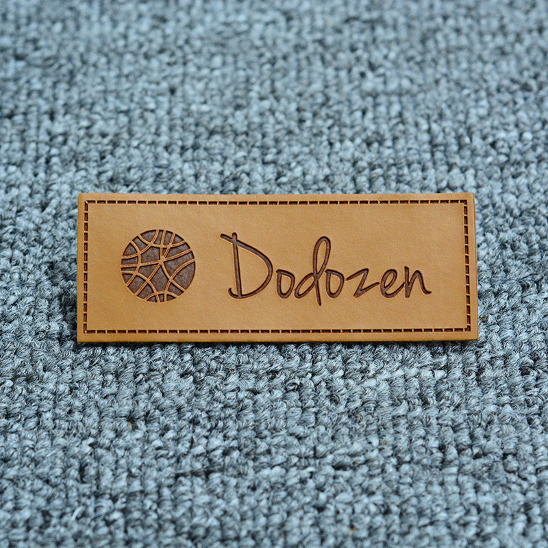 Custom Logo Clothing Brown Soft Cow Leather Label --LPAT0022