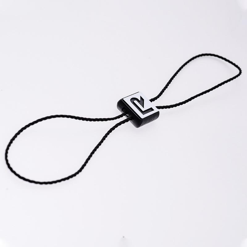 3D Embossed Brand Name Logo Plastic Hang Tags String Locks - YL-HT0007
