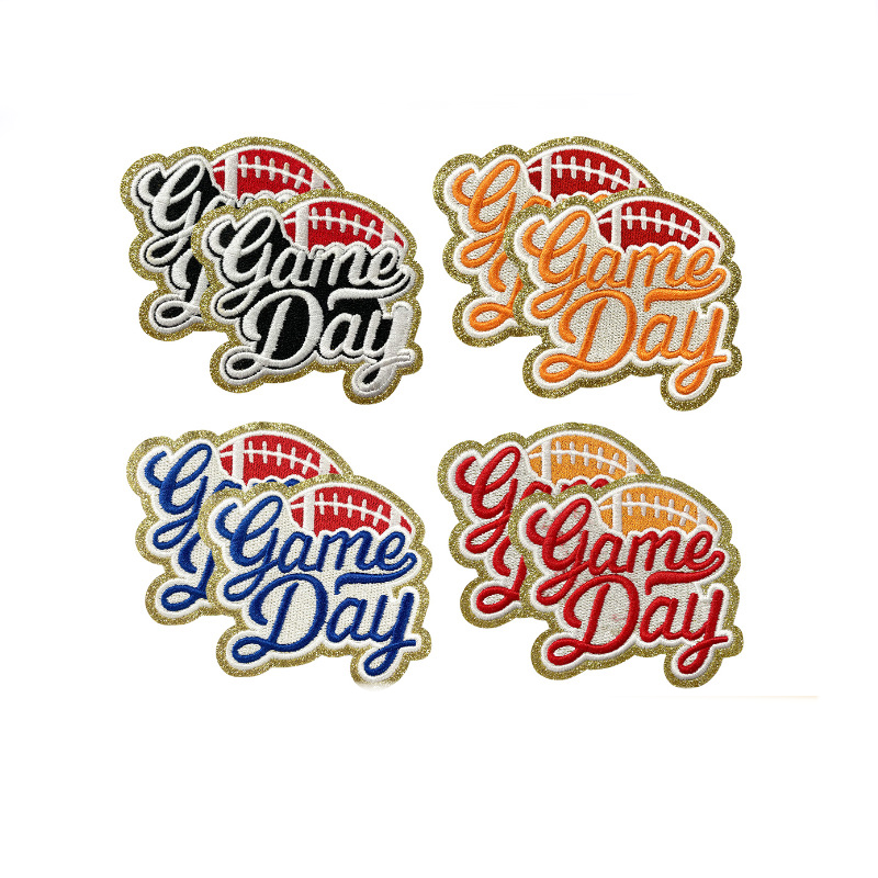 Gold Border Sequin Embroidery Mom Patches--YL-EPAT0026