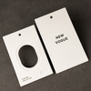 Custom Printed Logo Clear PVC Hangtags Garment Clothes Tags, Luxury Swing Tags Set String Pin Design Paper Clothing Hang Tags