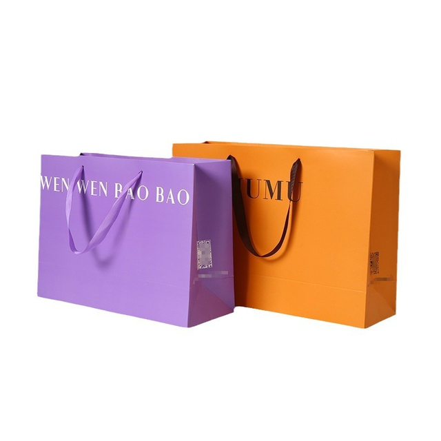 Custom Ribbon Handle Paper Shopping Bags --YL-BAG0029
