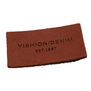 High Quality Custom Soft Genuine Leather Logo Embossed Tag Patches--LPAT0027