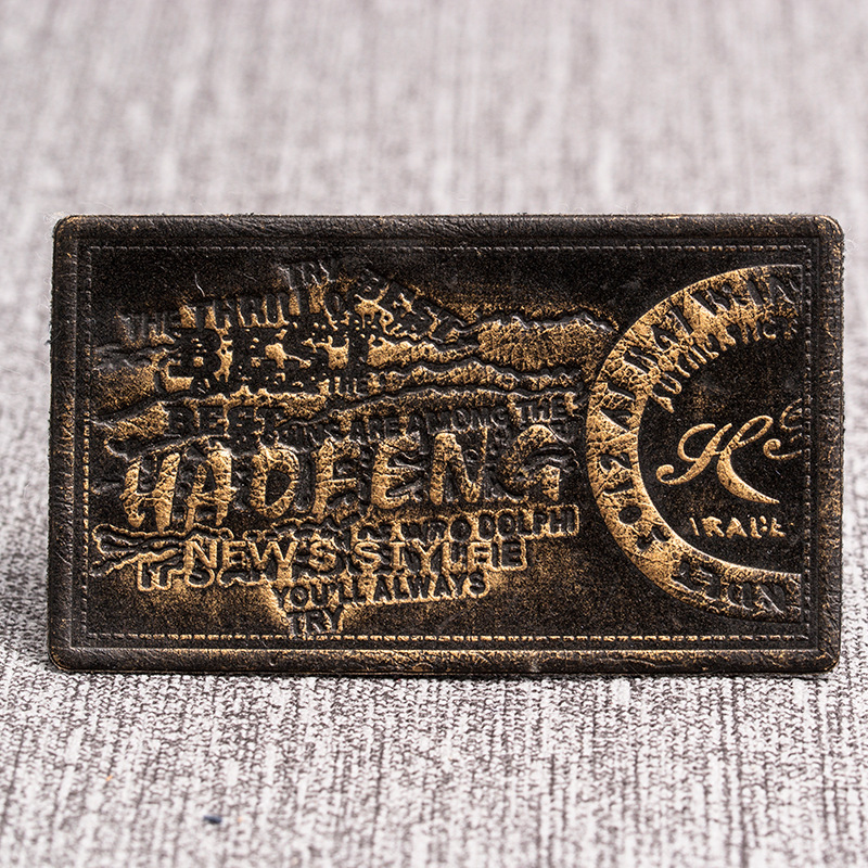 Custom Logo Clothing Brown Soft Cow Leather Label --LPAT0022