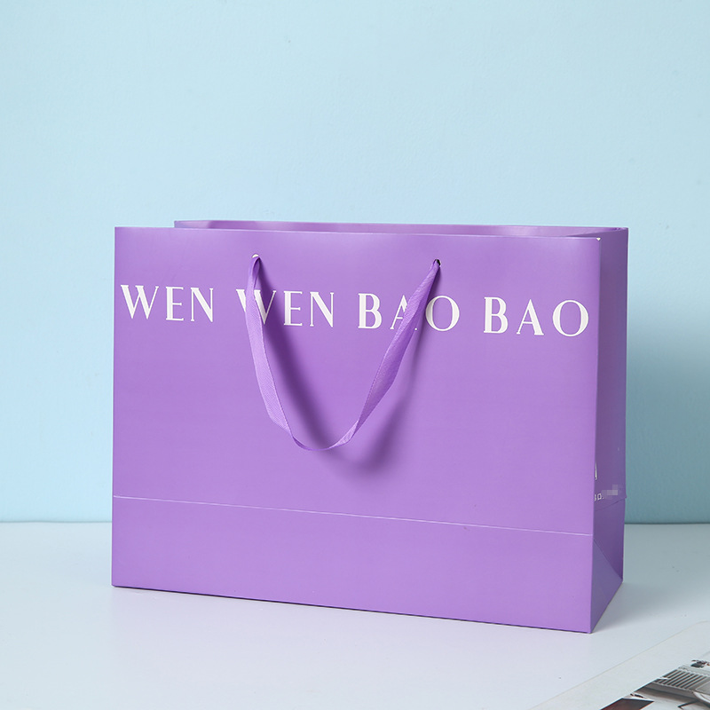 Custom Ribbon Handle Paper Shopping Bags --YL-BAG0029