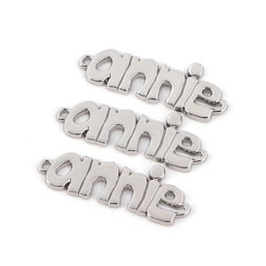 Custom Letter Shape Brand Name Metal Garment Labels--YL-ACC0006