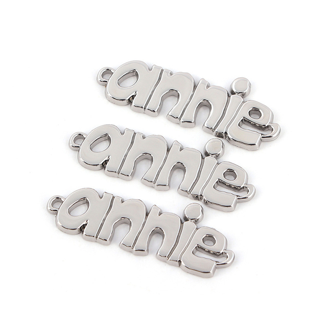 Custom Letter Shape Brand Name Metal Garment Labels--YL-ACC0006