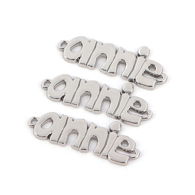 Custom Letter Shape Brand Name Metal Garment Labels--YL-ACC0006