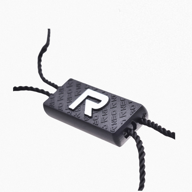 3D Embossed Brand Name Logo Plastic Hang Tags String Locks - YL-HT0007