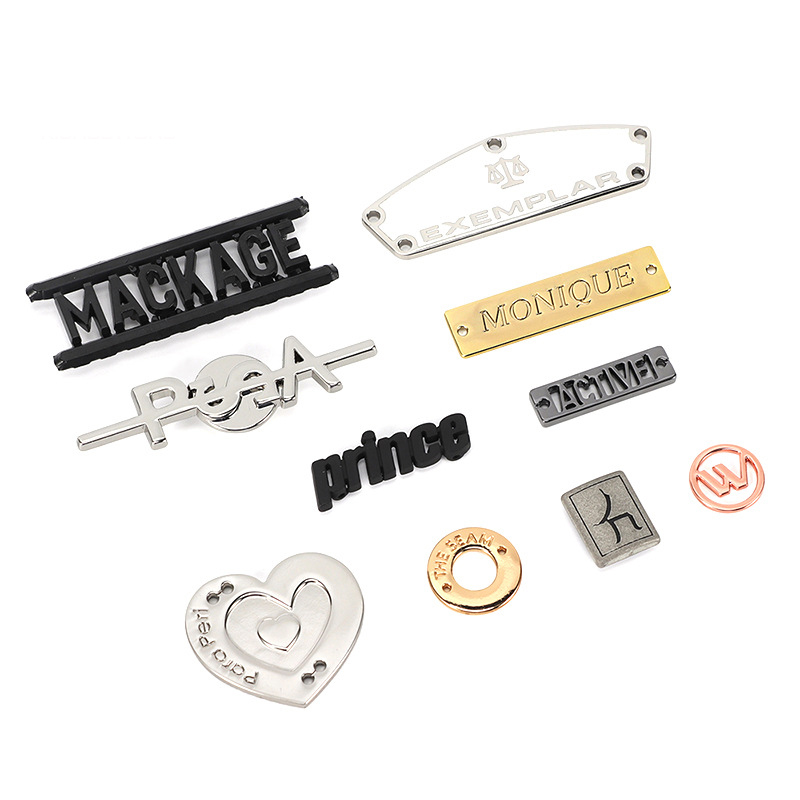Customized Letter Shape Brand Name Logo Metal Clothing Label--YL-ACC0002