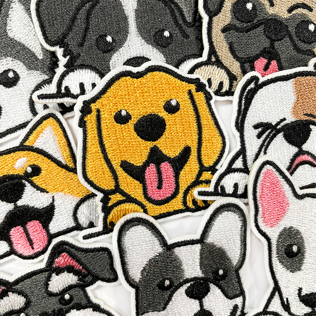 Cute Embroidery Stickers Cartoon Dog Ironing Cloth Stickers --YL-EPAT0035