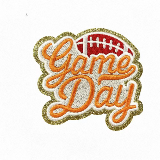 Gold Border Sequin Embroidery Mom Patches--YL-EPAT0026