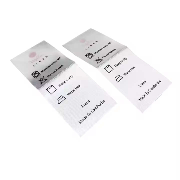 Cotton Stain Care Label Sewn-in Washing Clothing Label YL-SC0017