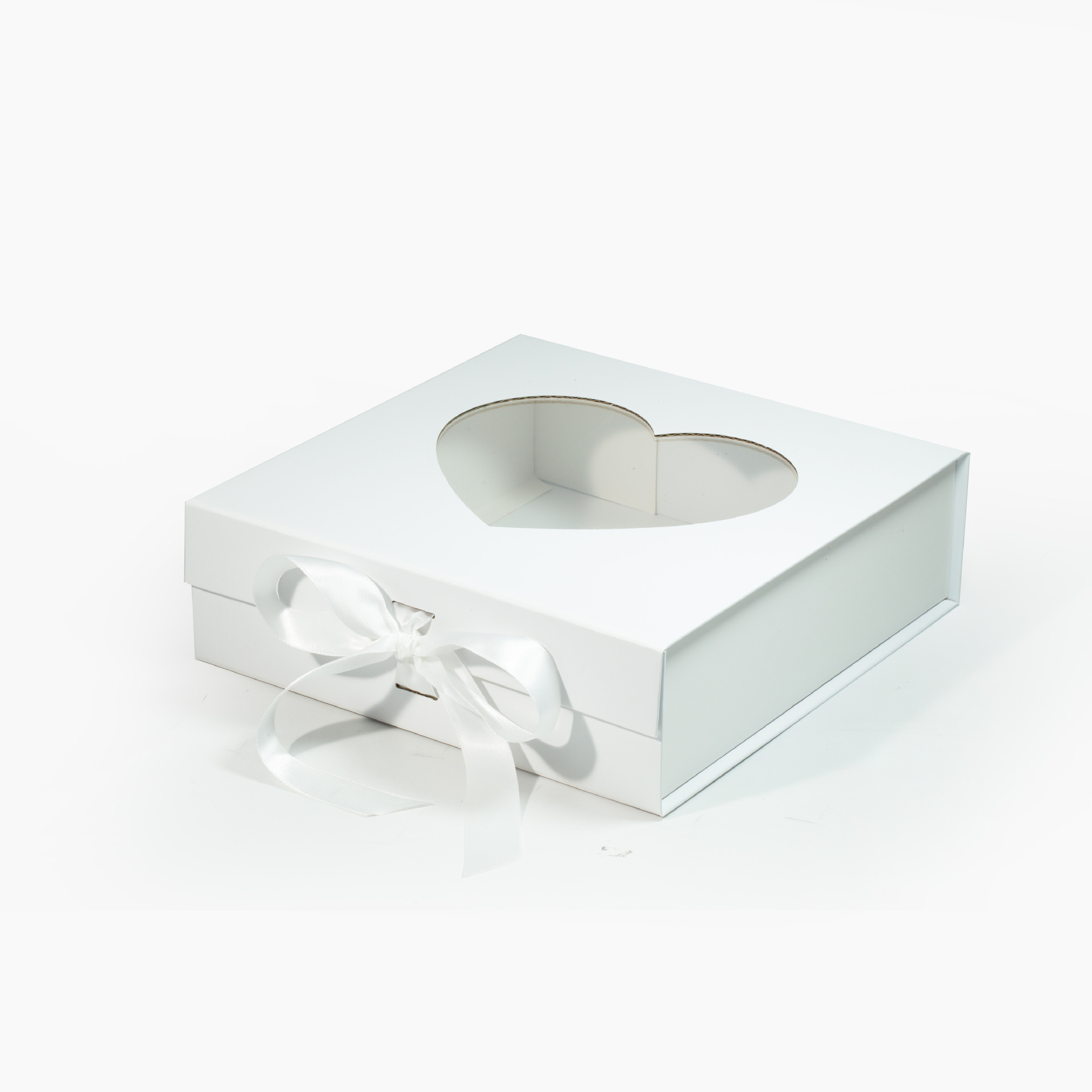 A5 Square Heart Shaped Gift Box with Ribbon And Clear Window-YL-Box0016