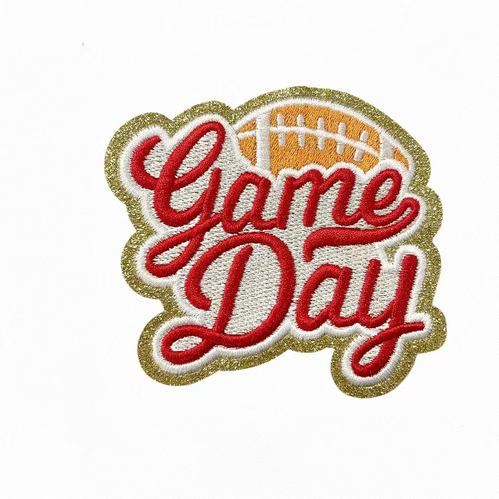 Gold Border Sequin Embroidery Mom Patches--YL-EPAT0026