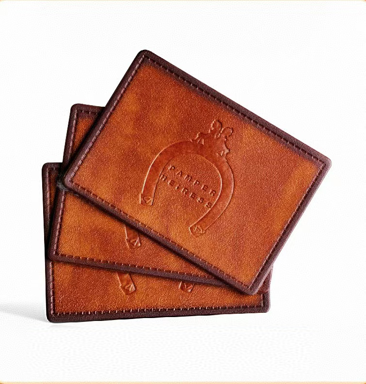 Eco-friendly Custom Logo Embossed Suede Patch --LPAT0014