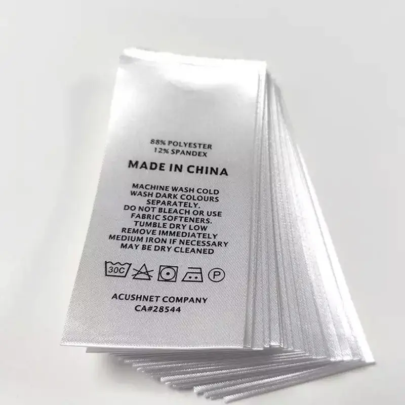 Cotton Stain Care Label Sewn-in Washing Clothing Label YL-SC0017
