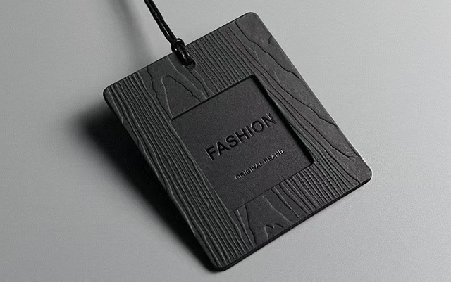 Luxury Recycled Jeans Hanging Paper Label Embossed Custom Printed Hang Tag Cardboard Clothing Hangtag for Clothes Own Logo China