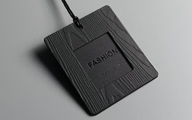 Luxury Recycled Jeans Hanging Paper Label Embossed Custom Printed Hang Tag Cardboard Clothing Hangtag for Clothes Own Logo China