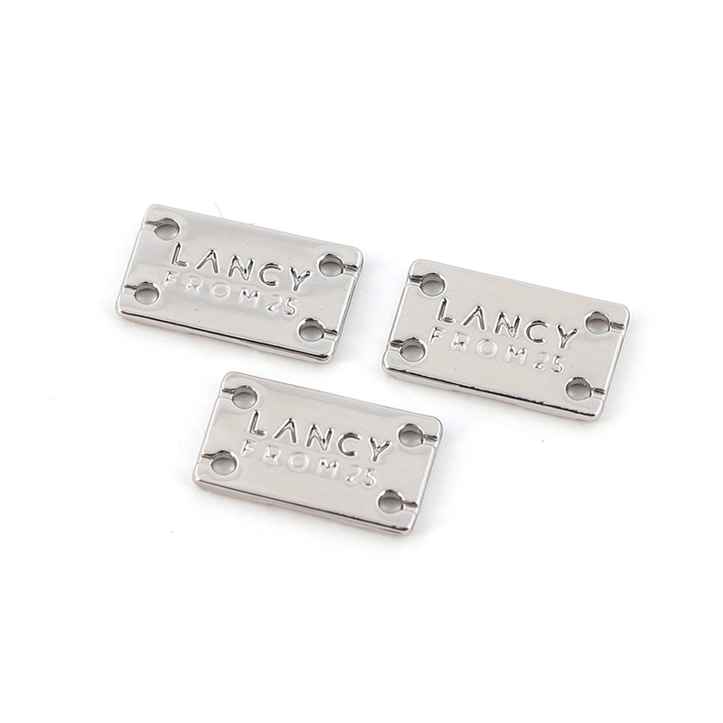 Custom Letter Shape Brand Name Metal Garment Labels--YL-ACC0006