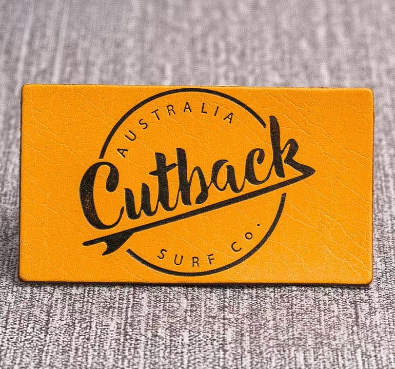 Embossed Logo Heat Press Jeans Trucker Hat Leather Patch --LPAT0021