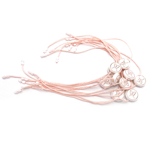 Gold Foil Embossed Printed Logo Plastic Hangtag Rope Seal String - YL-HT0014