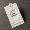 Custom Printed Logo Clear PVC Hangtags Garment Clothes Tags, Luxury Swing Tags Set String Pin Design Paper Clothing Hang Tags