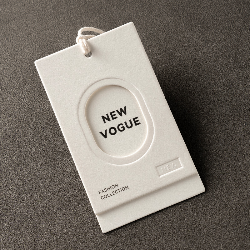 Custom Printed Logo Clear PVC Hangtags Garment Clothes Tags, Luxury Swing Tags Set String Pin Design Paper Clothing Hang Tags